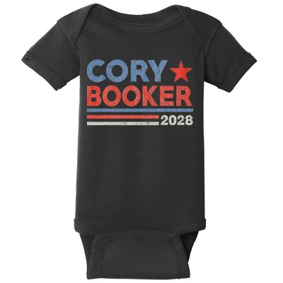 Cory Booker Retro Stripe Cory Booker For President 2028 Baby Bodysuit