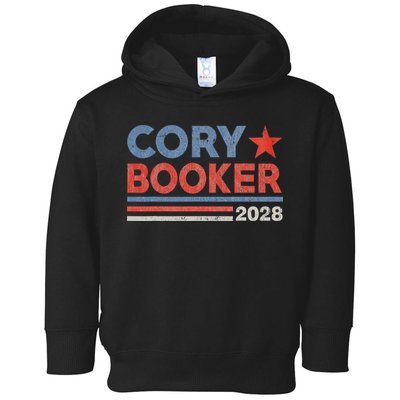 Cory Booker Retro Stripe Cory Booker For President 2028 Toddler Hoodie