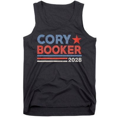 Cory Booker Retro Stripe Cory Booker For President 2028 Tank Top