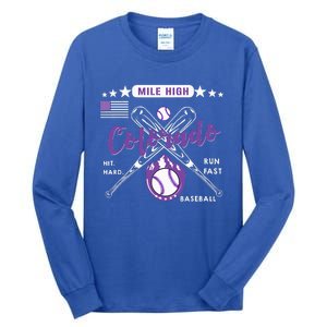 Colorado Baseball Rocky Mountain Skyline Baseball Tall Long Sleeve T-Shirt