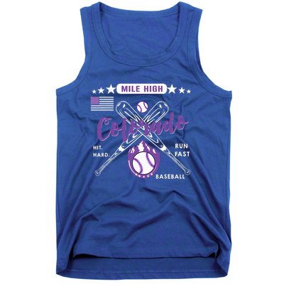 Colorado Baseball Rocky Mountain Skyline Baseball Tank Top