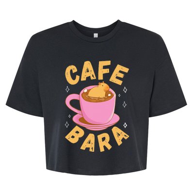 Cafe Bara Rodent Animals Vintage Capybaras Funny Capybara  Bella+Canvas Jersey Crop Tee