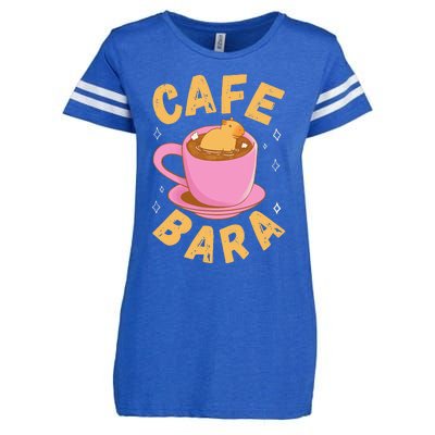 Cafe Bara Rodent Animals Vintage Capybaras Funny Capybara  Enza Ladies Jersey Football T-Shirt