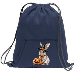 Cute Bunny Rabbit Halloween Pumpkin Costume Spooky Season Sweatshirt Cinch Pack Bag