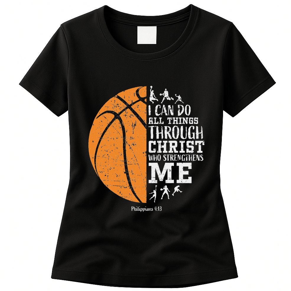 Christian Basketball Religious Gifts Womens T-Shirt