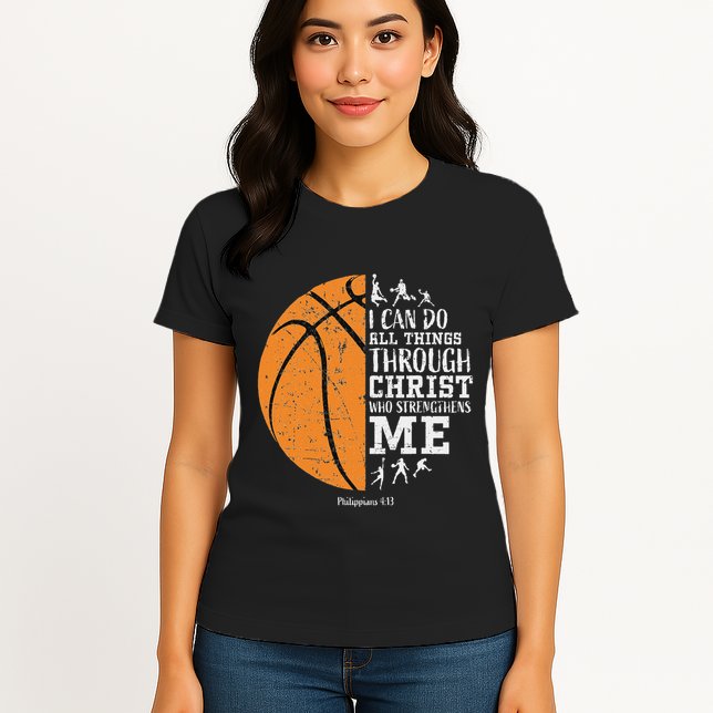 Christian Basketball Religious Gifts Womens T-Shirt