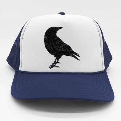 Crow Blackbird Raven Silhouette Bird Trucker Hat