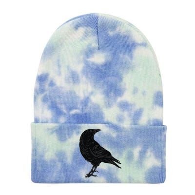 Crow Blackbird Raven Silhouette Bird Tie Dye 12in Knit Beanie