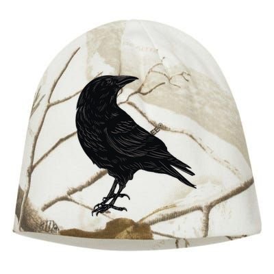 Crow Blackbird Raven Silhouette Bird Kati - Camo Knit Beanie