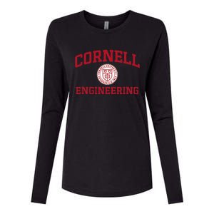 Cornell Big Red Engineering Seal Neutral Womens Cotton Relaxed Long Sleeve T-Shirt