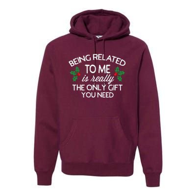 Christmas Being Related To Me Family Joke Premium Hoodie