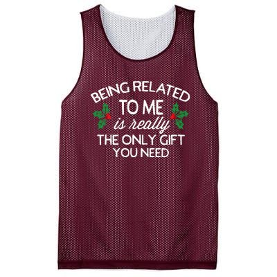 Christmas Being Related To Me Family Joke Mesh Reversible Basketball Jersey Tank