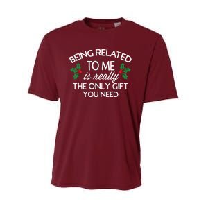 Christmas Being Related To Me Family Joke Performance Sprint T-Shirt