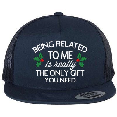 Christmas Being Related To Me Family Joke Flat Bill Trucker Hat