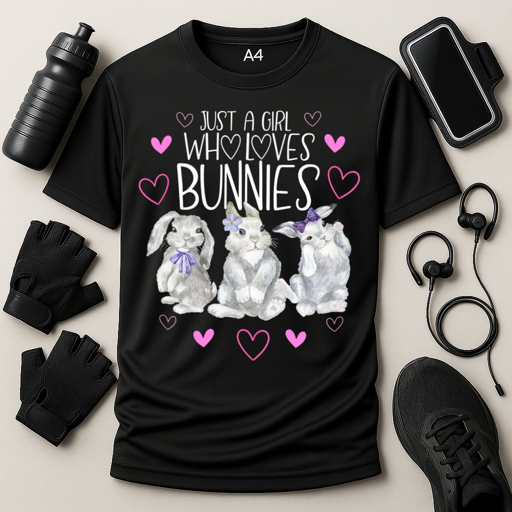 Cool Bunny Rabbit Gift Just A Girl Who Loves Bunnies Gift Cooling Performance Crew T-Shirt