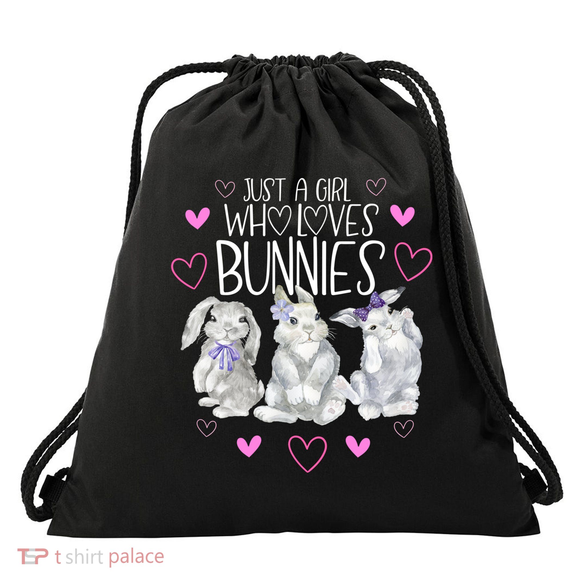 Cool Bunny Rabbit Gift Just A Girl Who Loves Bunnies Gift Drawstring Bag