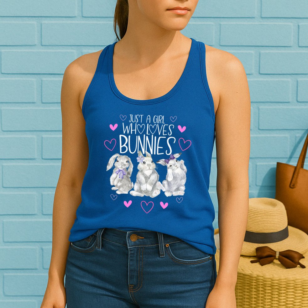 Cool Bunny Rabbit Gift Just A Girl Who Loves Bunnies Gift Womens Tank Top