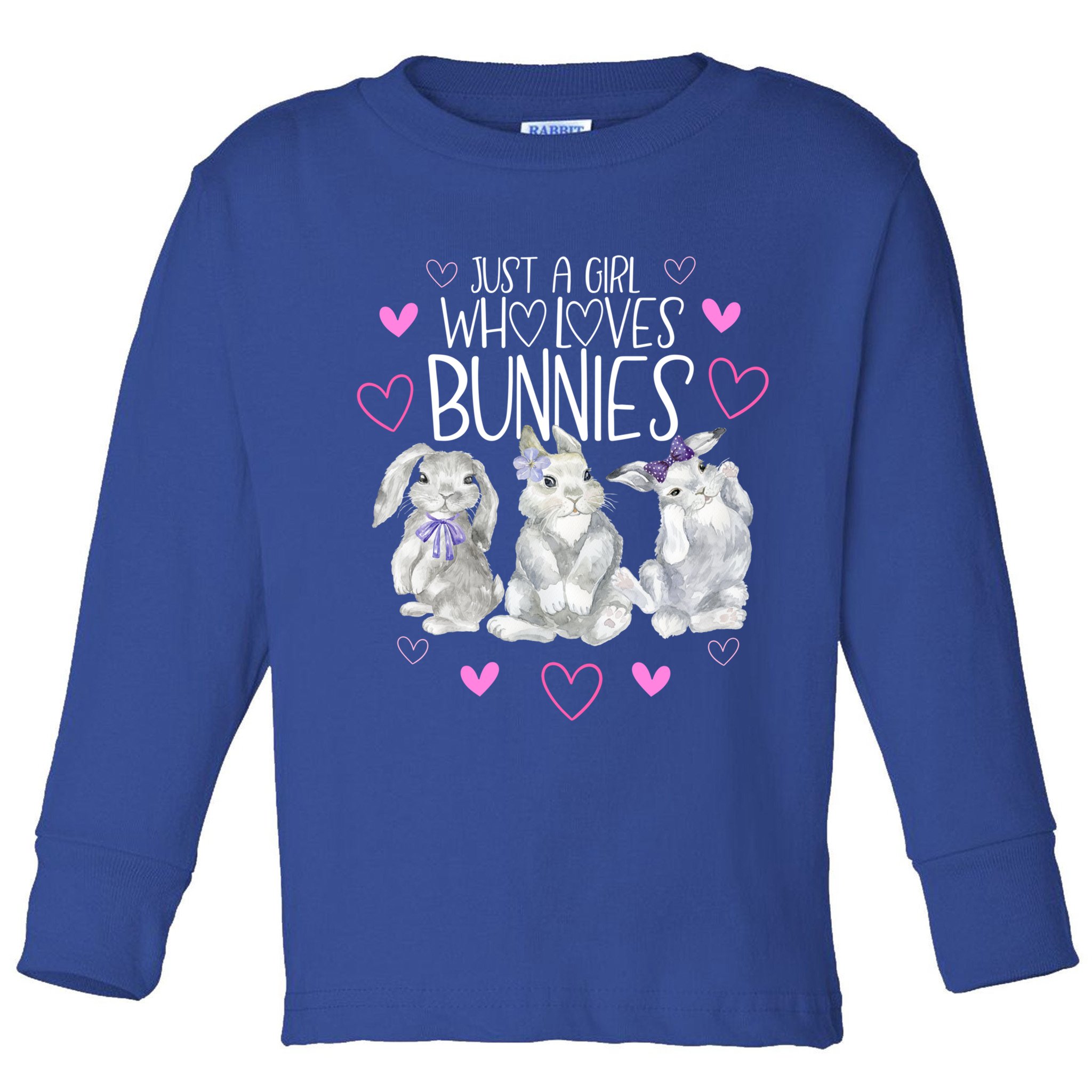 Cool Bunny Rabbit Gift Just A Girl Who Loves Bunnies Gift Toddler Long Sleeve Shirt