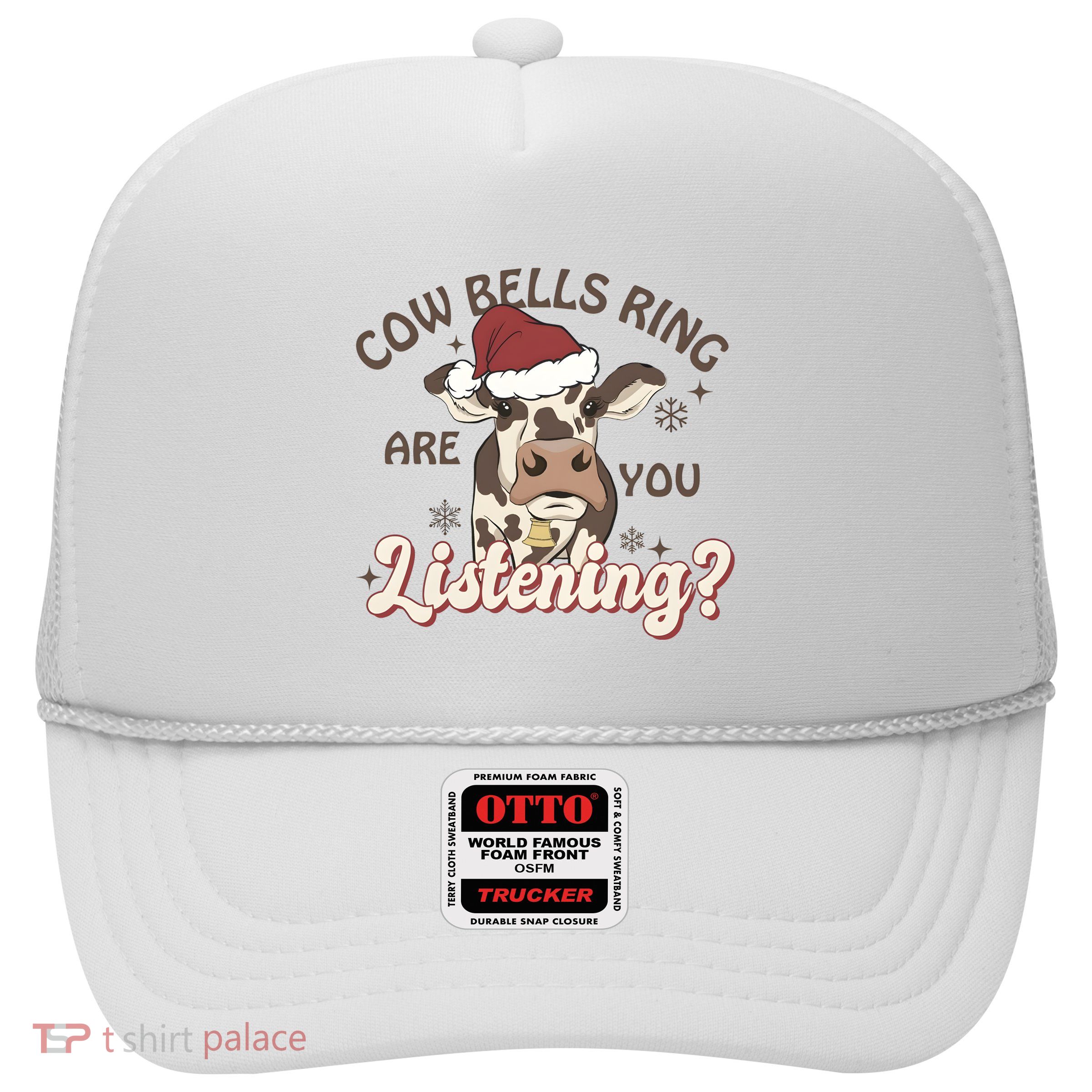 Cow Bells Ring Are You Listening Merry Christmas Trucker Hat
