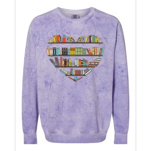 Cool Books Reading Men Women Book Lover Literacy Librarian Colorblast Crewneck Sweatshirt