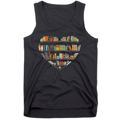 Cool Books Reading Men Women Book Lover Literacy Librarian Tank Top