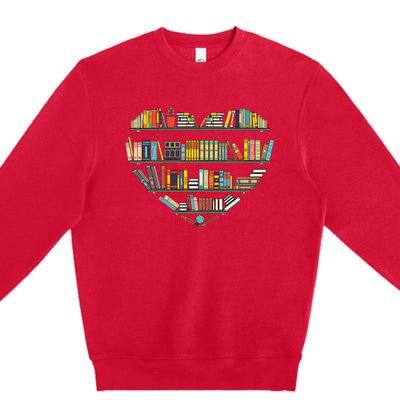 Cool Books Reading Men Women Book Lover Literacy Librarian Premium Crewneck Sweatshirt