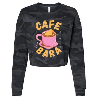 Cafe Bara Rodent Animals Vintage Capybaras Cropped Pullover Crew