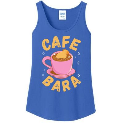 Cafe Bara Rodent Animals Vintage Capybaras Ladies Essential Tank