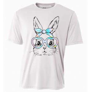 Cute Bunny Rabbit Face Tie Dye Glasses Girl Happy Easter Day Cooling Performance Crew T-Shirt