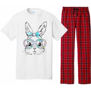 Cute Bunny Rabbit Face Tie Dye Glasses Girl Happy Easter Day Pajama Set