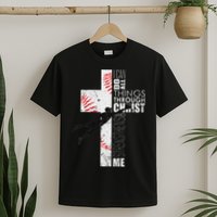 Christian Baseball Religious Cross Graphic T-Shirt