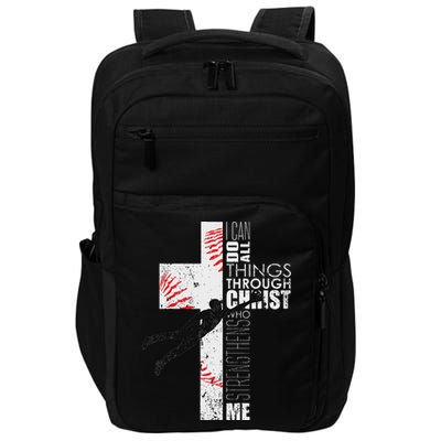 Christian Baseball Religious Cross Graphic Impact Tech Backpack