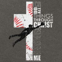 Christian Baseball Religious Cross Graphic Cotton Canvas Backpack