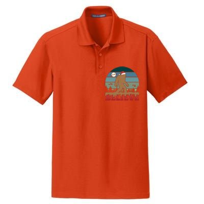 Christmas Bigfoot Retro Dry Zone Grid Polo