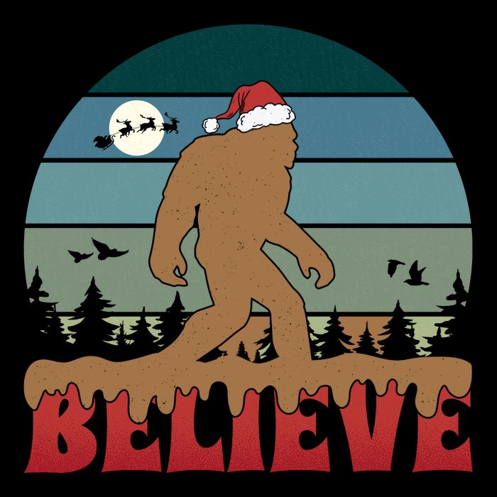 Christmas Bigfoot Retro USA-Made Doggie Bandana