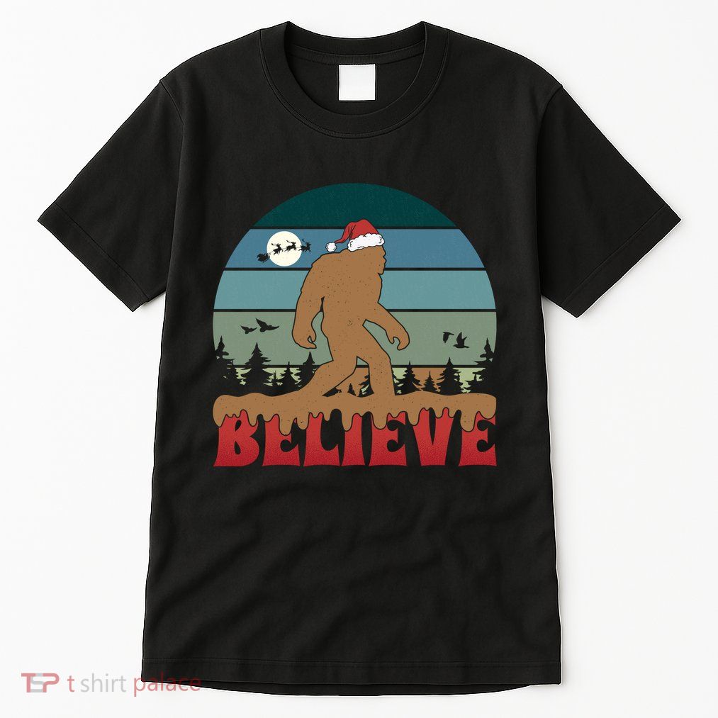 Christmas Bigfoot Retro Tall T-Shirt