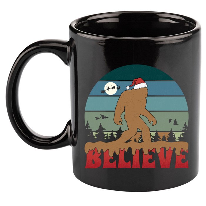 Christmas Bigfoot Retro 11oz C Handle Ceramic Mug