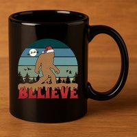 Christmas Bigfoot Retro 11oz C Handle Ceramic Mug