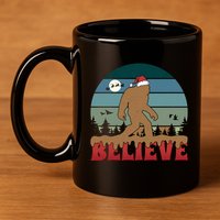 Christmas Bigfoot Retro 11oz C Handle Ceramic Mug
