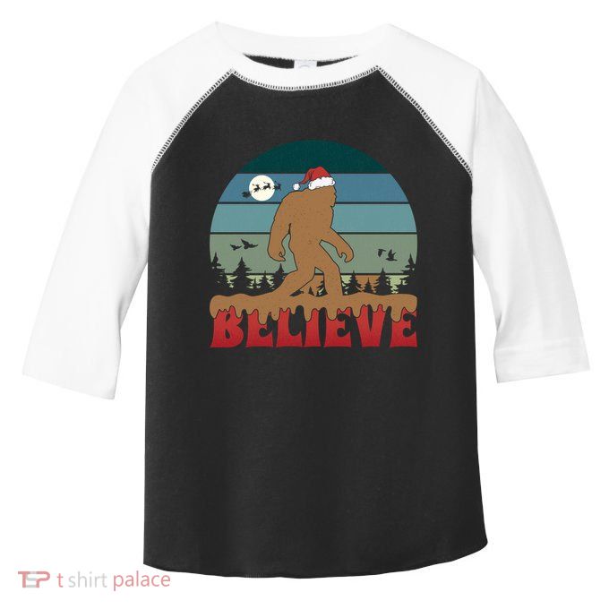 Christmas Bigfoot Retro Toddler Fine Jersey T-Shirt