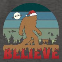 Christmas Bigfoot Retro Vector Backpack