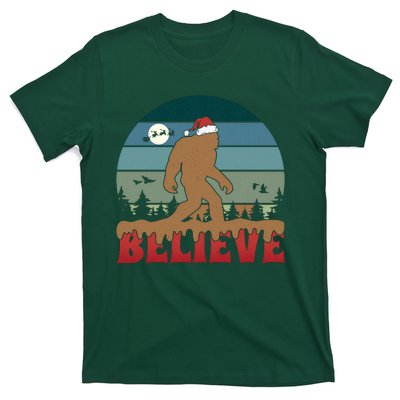 Christmas Bigfoot Retro T-Shirt