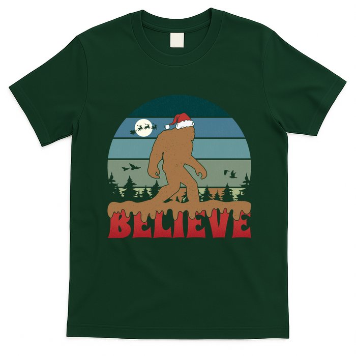 Christmas Bigfoot Retro T-Shirt