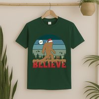 Christmas Bigfoot Retro T-Shirt