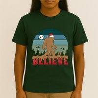 Christmas Bigfoot Retro T-Shirt