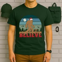Christmas Bigfoot Retro T-Shirt