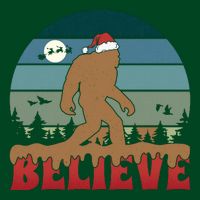 Christmas Bigfoot Retro T-Shirt