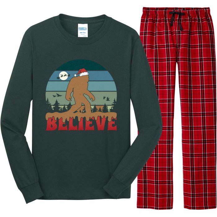 Christmas Bigfoot Retro Long Sleeve Pajama Set