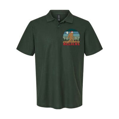 Christmas Bigfoot Retro Softstyle Adult Sport Polo