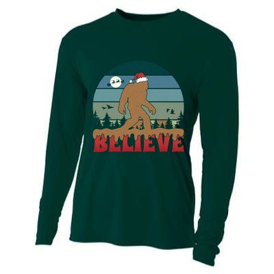 Christmas Bigfoot Retro Cooling Performance Long Sleeve Crew